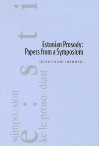 Estonian Prosody: Papers from a Symposium