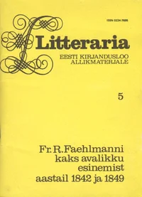 Fr. R. Faehlmanni kaks avalikku esinemist aastail 1842 ja 1849