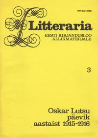 Oskar Lutsu päevik aastaist 1915-1916