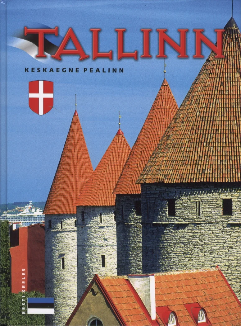 Tallinn - Eva-Grete Aljas, Kristina Porgasaar (BürooDisain, 2003). Kaanel on õhuvaade Tallinna vanalinna punaste katustega tornidele ja müüridele suvisel päevasel ajal. Fotograafiline reisiraamatu stiil, kus domineerivad terrakotapunased katused sinise taeva taustal ning vasakus ülanurgas on Tallinna linna punane-valge vapp.