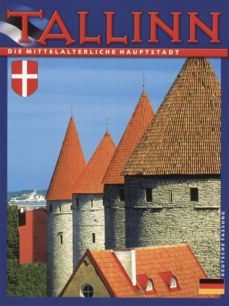 Tallinn - Eva-Grete Aljas, Kristina Porgasaar (BürooDisain, 2003). Kaanel on foto Tallinna keskaegsetest kaitsemüüri tornidest punaste koonuskatustega, taustal paistab linn ja sinine taevas. Foto on ere ja realistlik, domineerivad pruunikad kiviehitised ja terrakota-punased katused.