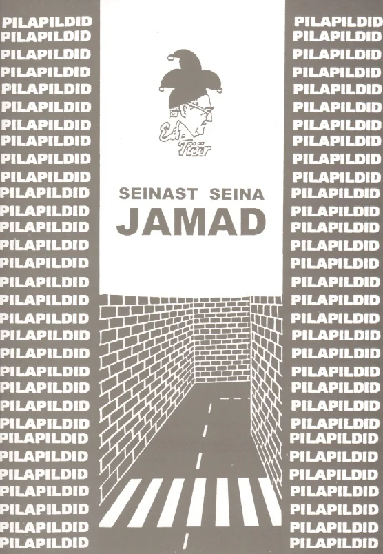 Seinast seina jamad - Eduard Tüür (1. osa, 2004). Minimalistlik must-valge kujundus, kus keskel kujutatakse perspektiivis tellistest tunnelit või koridori, mille põrandal on sebra. Tunnelivälise ala täidab korduv tekst "PILAPILDID" ning koridori kohal on väike linnukujuline illustratsioon.
