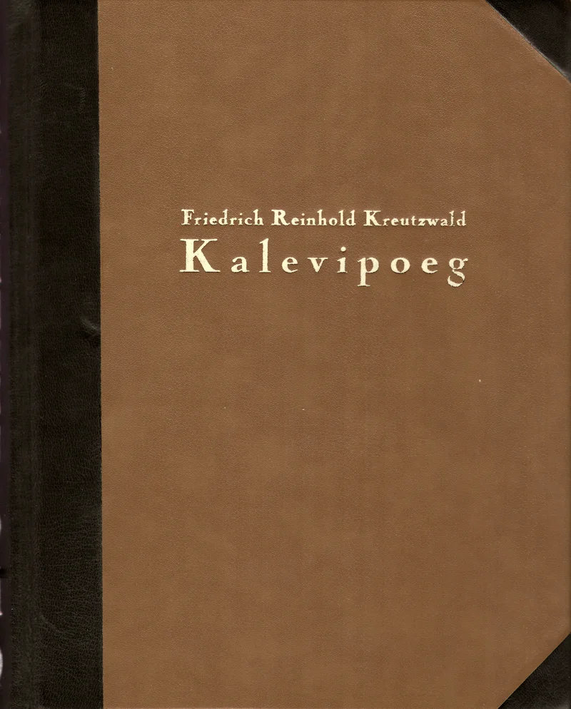 Kalevipoeg - Friedrich Reinhold Kreutzwald (SE & JS, 2003). Lihtne ja elegantne kaas pruunikasbeežis toonis, millel on kuldse kirjaga pealkiri ja autori nimi. Raamatu selg on tumedam, peaaegu must, andes kaanele klassikalise ja ajaloolise välimuse.