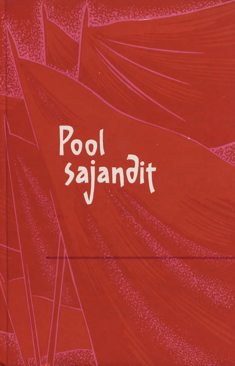 Pool sajandit - Johannes Semper, Mart Raud, Aira Kaal, Johannes Barbarus, Mats Traat (Eesti Raamat, 1967). Punane kaas geomeetriliste, kristallitaoliste joonte ja kildudega, mis loovad abstraktse, särava mustri. Tekst on kirjutatud käsitsilaadses kirjas kaane keskel.
