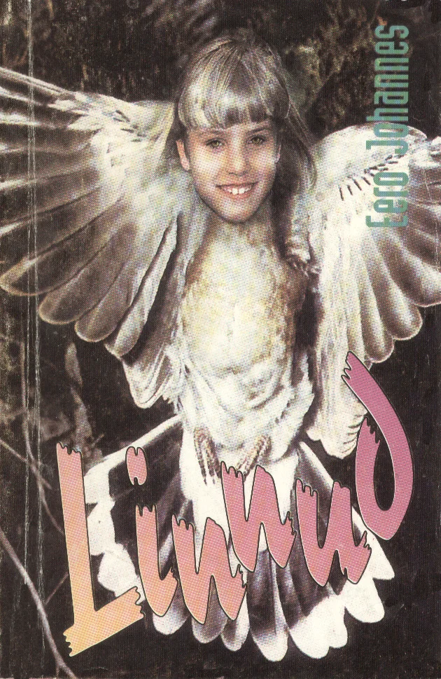 Linnud - Eero Johannes (Katherine, 1993). Kaanel on fotomontaaž, kus noor tüdruk on ühendatud valge linnu tiibade ja kehaga, luues müstilise linnuinimese kujutise. Taust on tume ning pealkiri on kujundatud roheliste ja roosade lilleliste tähtedega.