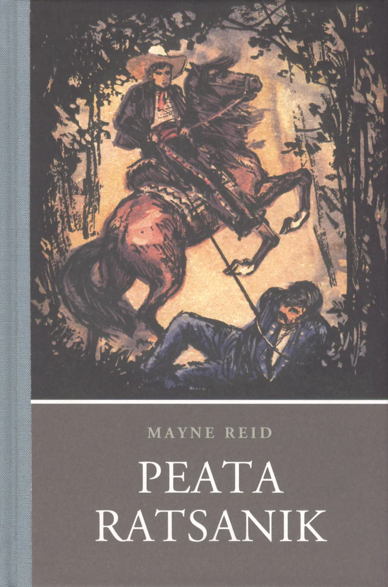 Peata ratsanik - Thomas Mayne Reid (Eesti Ekspressi Kirjastus, 2005). Tumedate toonidega illustratsioon kujutab ratsanikku hobusel, kes tormates üle lamava inimese hüppab, taustal on tihe mets. Dramaatiline ja dünaamiline kompositsioon viitab seikluslikule läänefilmi stiilis stseenile.