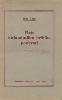 Meie kirjandusliku kriitika pankrott