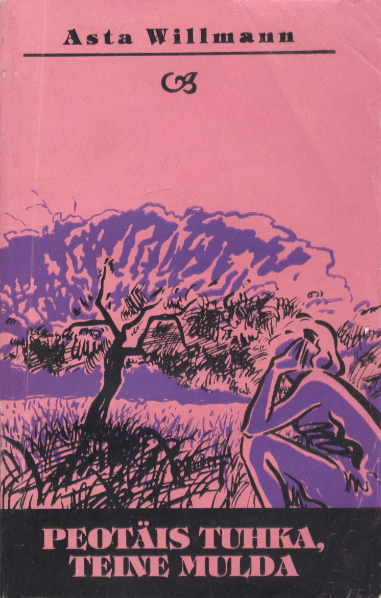 Peotäis tuhka, teine mulda - Asta Willmann (Kupar, 1993). Roosakal taustal on lilla toonides illustratsioon, kus kujutatakse kükitavat naisefiguuri puude ja põõsaste vahel loodusmaastikul. Joonistuse stiil on graafiline ja ekspressiivne, kasutades tumedaid kontuure ja kontrastseid lilla-roosa toone.