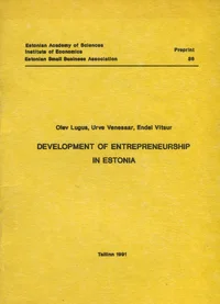 Development of entrepreneurship in Estonia