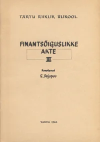 Finantsõiguslikke akte