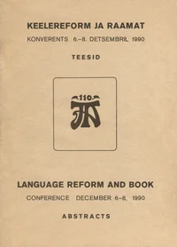 Keelereform ja raamat. Language reform and book