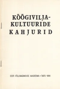 Köögiviljakultuuride kahjurid