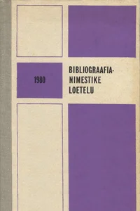 Bibliograafianimestike loetelu 1980. Указатель библиографических пособий 1980