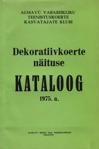 Dekoratiivkoerte näituse kataloog 1975