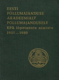 Eesti Põllumajanduse Akadeemialt põllumajandusele