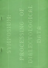 Symposium: Processing of dialectological data