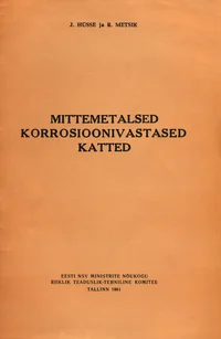 Mittemetalsed korrosioonivastased katted