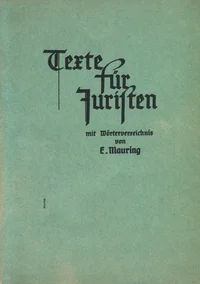 Texte für Juristen mit Wörterverzeichnis