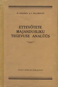 Ettevõtete majandusliku tegevuse analüüs