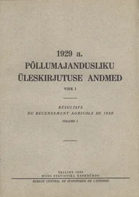 1929 a. põllumajandusliku üleskirjutuse andmed