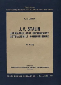 J. V. Stalin järkjärgulisest üleminekust sotsialismilt kommunismile