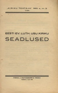 Eesti Ev. Luth. Usu Kiriku seadlused