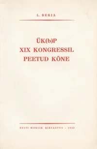 ÜK(b)P XIX kongressil peetud kõne