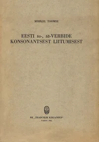 Eesti ta-, tä-verbide konsonantsest liitumisest