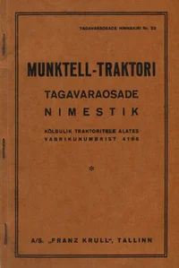 Munktell-traktori tagavaraosade nimestik