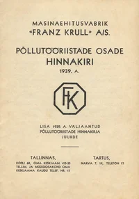 Põllutööriistade osade hinnakiri