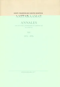 Eesti Teadusliku Seltsi Rootsis aastaraamat. Annales Societatis Litterarum Estonicae in Svecia