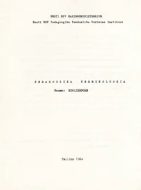 Pedagoogika terminoloogia