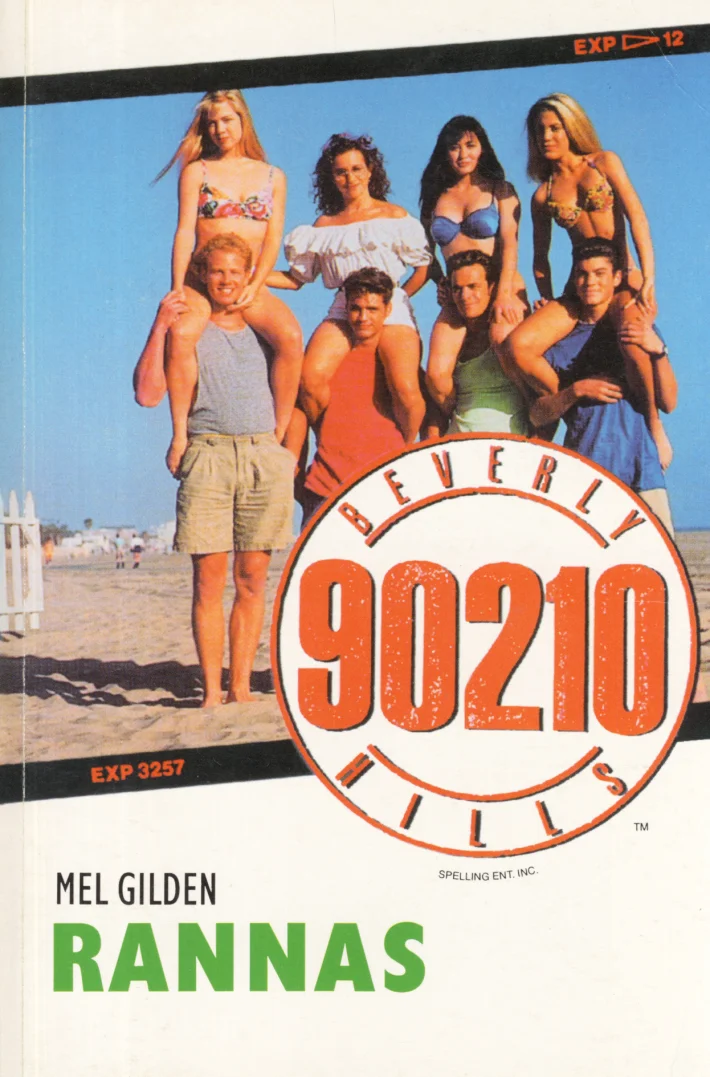 Beverly Hills 90210 - Mel Gilden (Hotger, 1997). Kaanel on foto noortest inimestest rannas, kes poseerivad lõbusalt päikselises suvises keskkonnas. Pilt on pärit 1990ndate teleseriaali reklaamfotost, kus tegelased on riietatud rannarõivastesse erksates värvides.