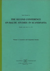 Papers presented at the second Conference on Baltic Studies in Scandinavia