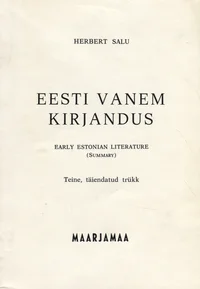 Eesti vanem kirjandus