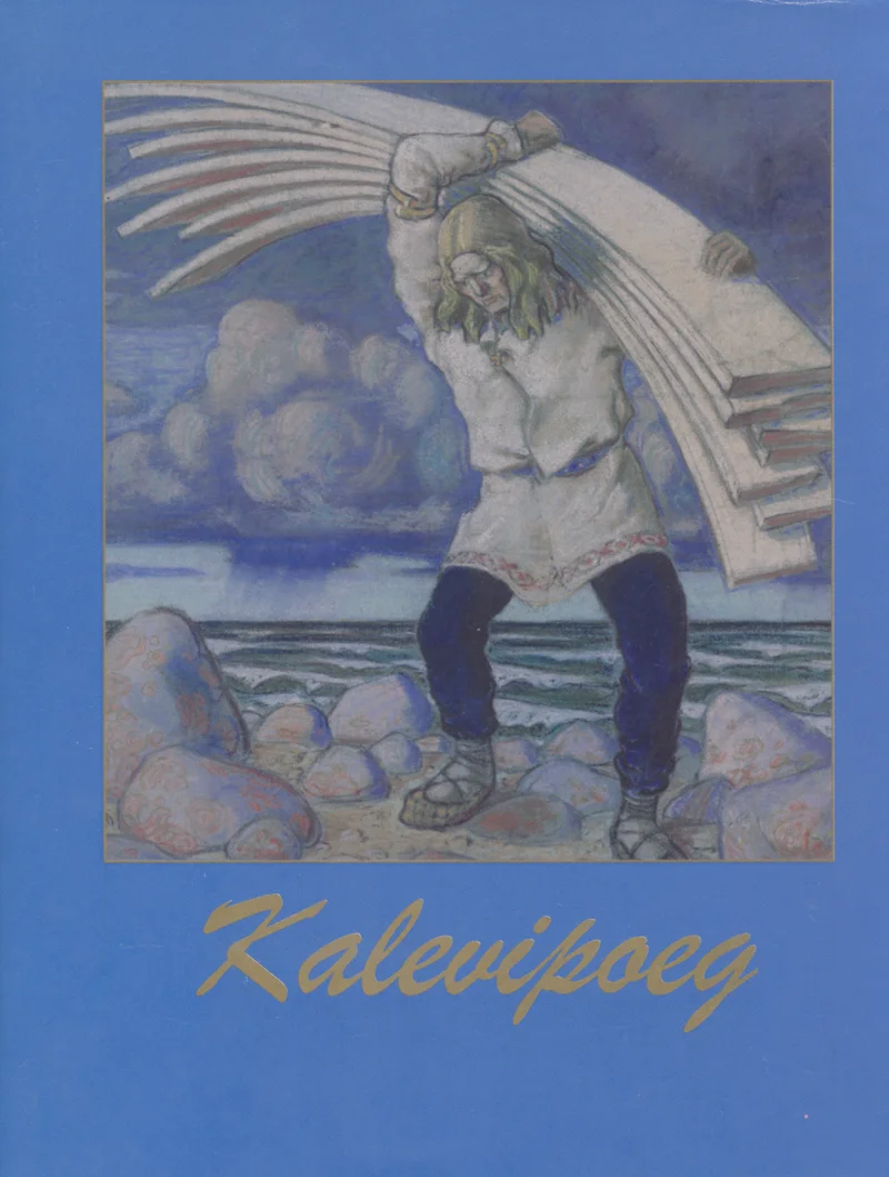 Kalevipoeg - Friedrich Reinhold Kreutzwald (Invandrarförlaget, 1999). Sinisel taustal kujutatud illustratsioon näitab tugevaehituselist mehelikku tegelast, kes seisab merekaldal kivide peal ja hoiab kätes suuri valgeid sulgi või tiivalehti. Akvarellilaadne kunstiteose stiil evokeerib romantilist rahvuseepose atmosfääri.