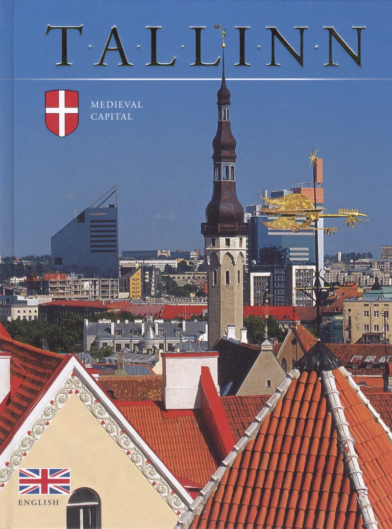 Tallinn - Eva-Grete Aljas, Kristina Porgasaar (Grenader). Kaanepildil on panoraamfoto Tallinna vanalinnast punaste katustega majadest ja Oleviste kiriku torniga, taustal paistavad kaasaegsed kõrghooneid. Fotol domineerivad soojad punakaspruunid toonid ning pilt on tehtud kõrgelt, andes linnale laia vaate.