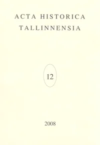 Acta Historica Tallinnensia