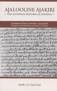 Ajalooline Ajakiri 2008/1-2. The Estonian historical journal 2008/1-2