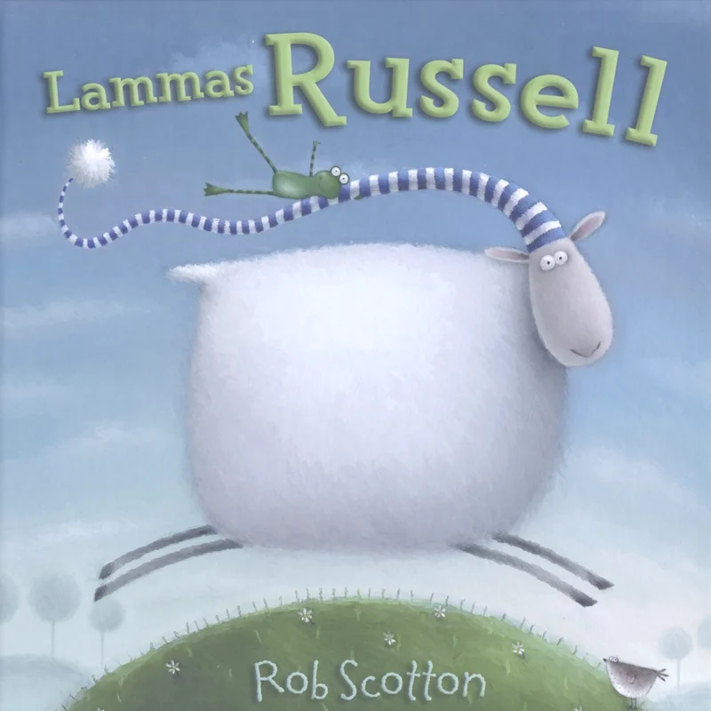 Lammas Russell - Rob Scotton (Avita, 2008). Pehme sinakashalli taustaga illustratsioon, millel on armas ümmargune valge lammas, kellel on triibulised jalad ja väike tigu seljas. Joonistusstiil on naiivne ja lapsepärane, pehmed pastelltoonid loovad muinasjutulise meeleolu.