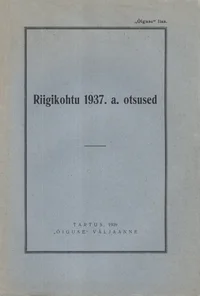 Riigikohtu 1937. a. otsused