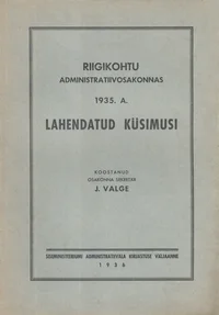 Riigikohtu administratiivosakonnas 1935. a. lahendatud küsimusi