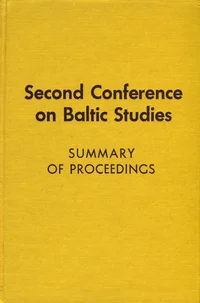 Second Conference on Baltic Studies