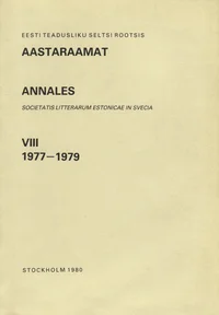 Eesti Teadusliku Seltsi Rootsis aastaraamat. Annales Societatis Litterarum Estonicae in Svecia