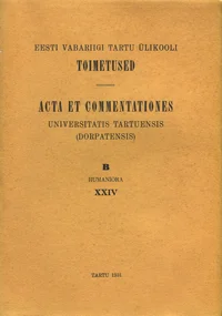 Eesti Vabariigi Tartu Ülikooli toimetused. Acta et Commentationes Universitatis Tartuensis (Dorpatensis)
