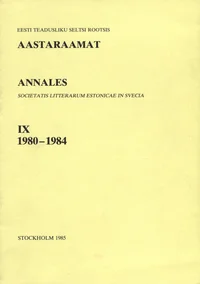 Eesti Teadusliku Seltsi Rootsis aastaraamat. Annales Societatis Litterarum Estonicae in Svecia