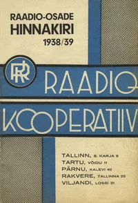 Raadio-osade hinnakiri 1938/39