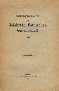 Sitzungsberichte der Gelehrten Estnischen Gesellschaft