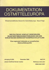 Dokumentation Ostmitteleuropa, Dezember 1988, Jahrgang 14 (38), Heft 5/6