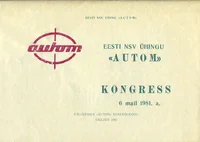Eesti NSV ühingu «Autom» kongress 6. mail 1981. a.